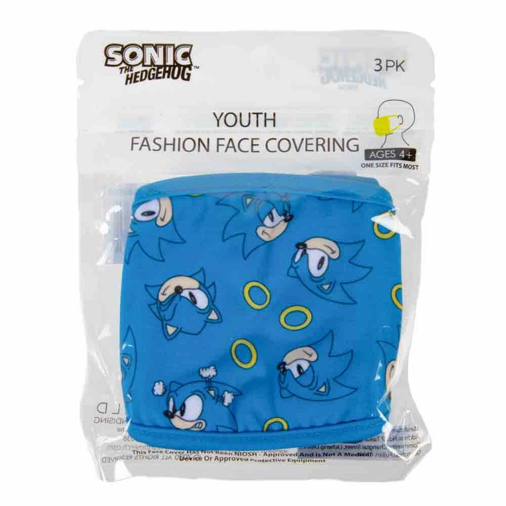 Sonic 3 Pack Youth Face Covers